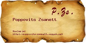 Poppovits Zsanett névjegykártya